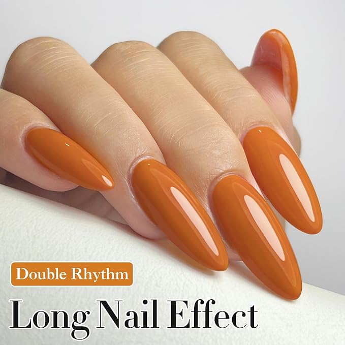Double Rhythm 15ML Gel Polish Pure Sheer Same Color Same Bottle Soak Off Gel Polish Art Manicure Salon DIY at Home for Women (Deep Ginger Yellow-A1448)
