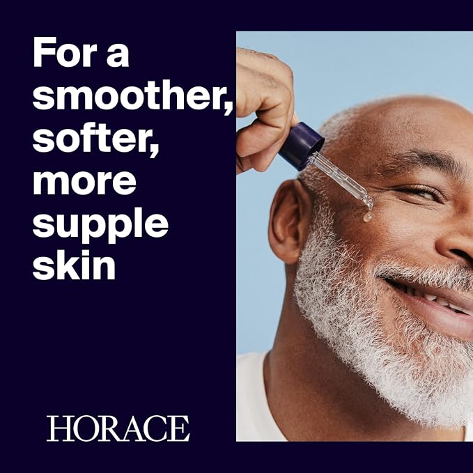 HORACE Hyaluronic Acid + Panthenol Face Serum for Men – Advanced Moisturising Facial Treatment for Dry Skin, Dehydration Lines, and Elasticity – Vegan Skincare for All Skin Types – Unscented, 30ml