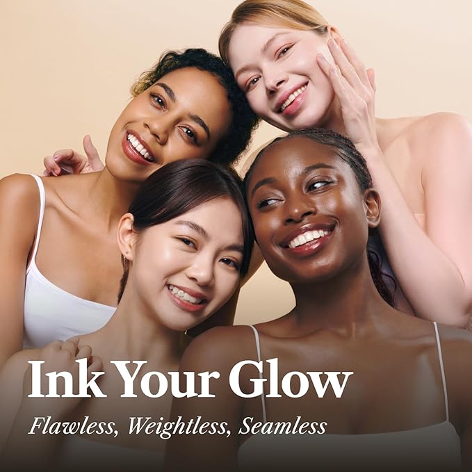 THE FACE SHOP Ink Lasting Liquid Foundation, Full Coverage, 72‑Hour Wear Semi‑Matte Finish, Makeup with Bakuchiol, C110 Apricot Beige, 0.84 Fl. Oz.