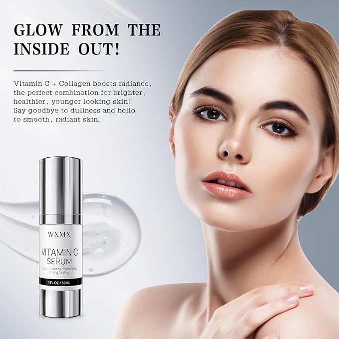 Super Vitamin C Face Serum for Mature Skin: All-in-One Hydrating Anti-Aging Formula by Vitamin C, Hyaluronic Acid, Caffeine-Firming, Lifting, Targets Dark Spots, Wrinkles, 1 fl oz (Pack of 1)