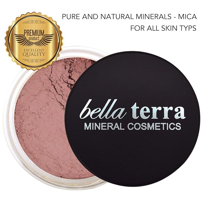 Bellaterra Cosmetics Mineral Loose Blush 9g | Buildable Color, Long-Wearing Powder with Illuminating Finish, Finely Milled Minerals for Smooth Blend and Natural Glow (Glistening Sun)