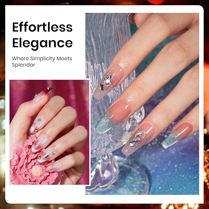 Beetles Cat Eye Gel Nail Polish Set - 6 Colors Glitter Burgundy Red Silver Blue Purple Green Gold Magnetic Cat Eye Gel Polish Holographic Effect Velvet Nail Art Salon DIY Home Gift for Women