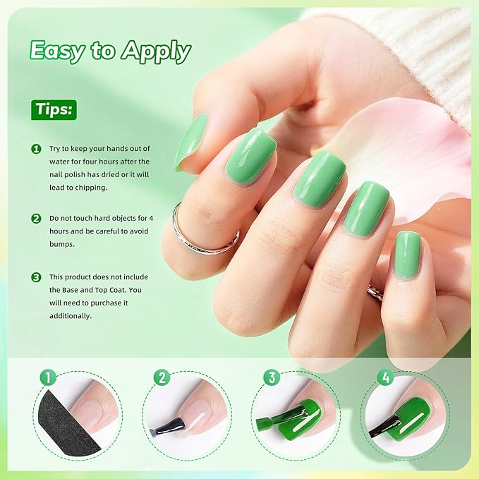 Green Nail Polish 6Pcs Nail Polish Set All Seasons Neutral Color Quick Dry Nail Polish Set for Collection St. Patrick's Day Gift for Her