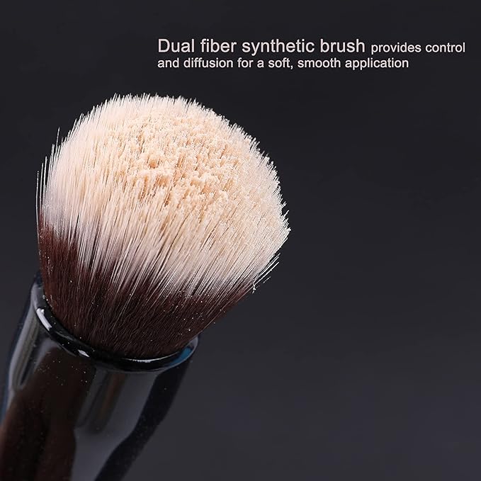 ENERGY Stippling Brush,Professional Makeup Brush for Liquid, Contour, Foundation, Bronzer, Blush, Powder, Buffing, Blending, Soft Vegan Synthetic Bristles, Face Make Up Tool,Black