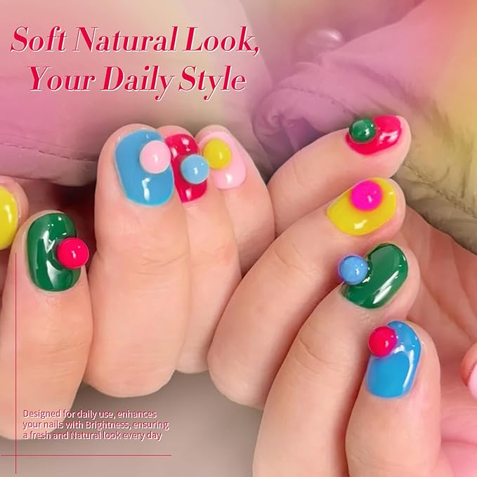 Born Pretty Neon Gel Nail Polish Spring Summer Hot Pink Green Blue Yellow Bright Rainbow Candy Sweet Color Gel Polish Kit Nail Art Manicure DIY Home Salon 6PCS