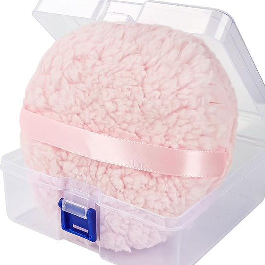 WSYUB Powder Puff, 6'' Powder Puff for Body Powder,Body Powder Puffs and Container,Oversize Dust Puffs for Women