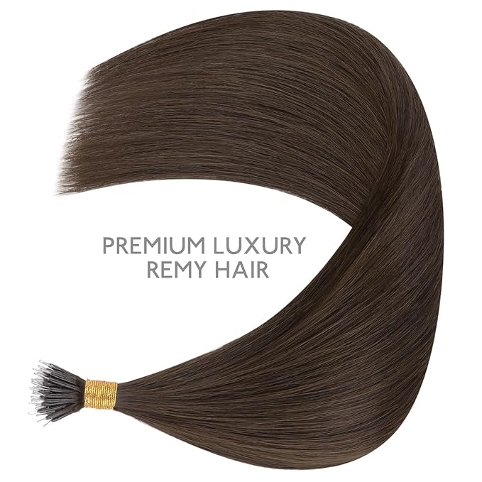WENNALIFE Nano Bead Hair Extensions Human Hair, 50g 100s 14 Inch Chocolate BrownReal Human Hair Extensions for Women Invisible Nano Ring Hair Extensions Remy Human Hair Extensiones De Cabello Humano