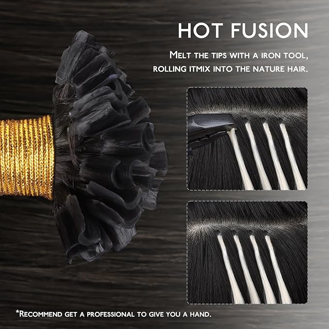 WENNALIFE U Tip Human Hair Extensions, 50g 50s 14 Inch Dark Brown Remy Invisible Straight Keratin K Tip Real Human Hair