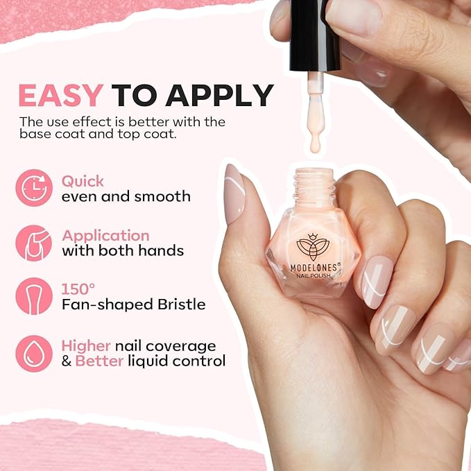 modelones Nail Polish Set, 12 Colors Spring Summer Blue Green Pink Nude Yellow Purple Pastel Quick Dry Mini Starter Kit Long Lasting Art DIY Manicure Set at Home for Women Girls 