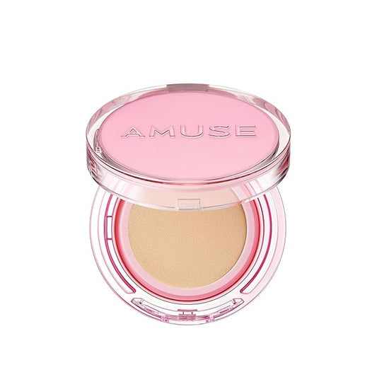 Amuse SEOUL DEW POWER VEGAN CUSHION FOUNDATION | Dewy, glow, long-lasting, double coverage, clean beauty, lightweight, natural look, foundation for sensitive skin, hydrating cushion (02 HEALTHY)