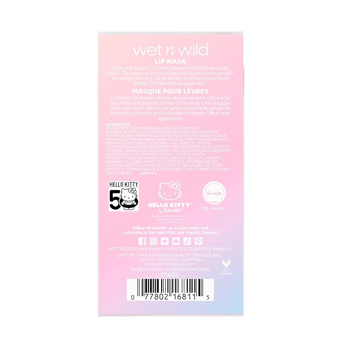 wet n wild Hello Kitty Lip Mask Spatula Duo- Nourishing Vitamin E, Murumuru Seed Butter & Shea Butter, Warm Apple Pie Lightly Scented, Cruelty-Free & Vegan