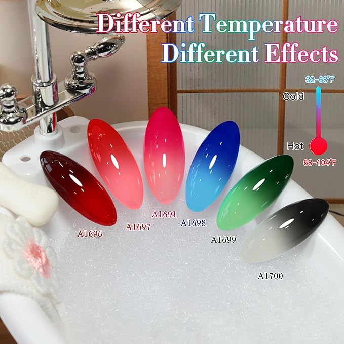 Double Rhythm 6 Pcs 15 ML Gel Polish Set Same Color Same Bottle Soak Off Gel Polish Kit Nail Art Manicure Salon DIY at Home for Women (Burgundy Blue Green Pink Purple -T6-64)