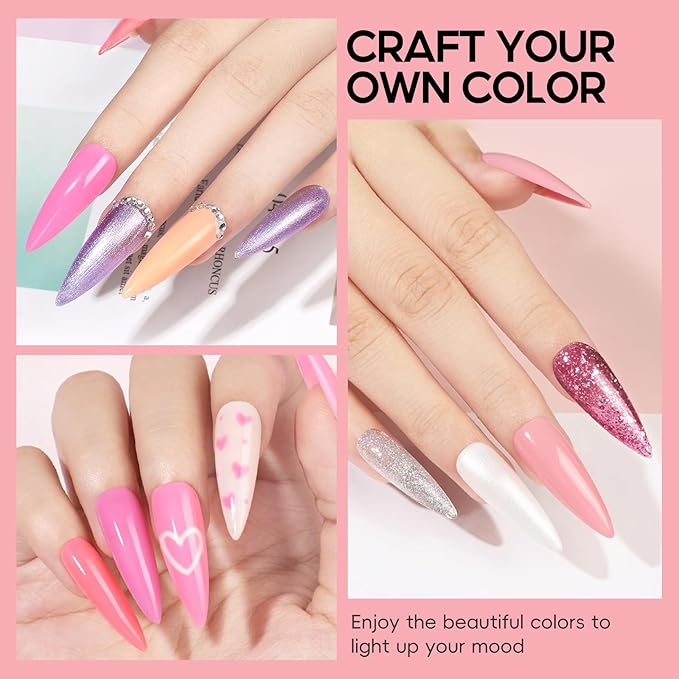 52pcs Gel Nail Polish Kit with U V light 35 Fall Colors Gel Nail Polish Set Cream Color Collection 5PC Top Base Coat Nail Art Manicure Kit for Beginners with Everything Gifts for Women