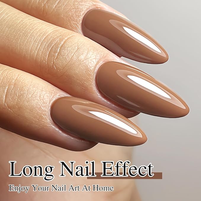 Double Rhythm 15ML Gel Polish Pure Sheer Same Color Same Bottle Soak Off Gel Polish Art Manicure Salon DIY at Home for Women (Light Brown-A1443)
