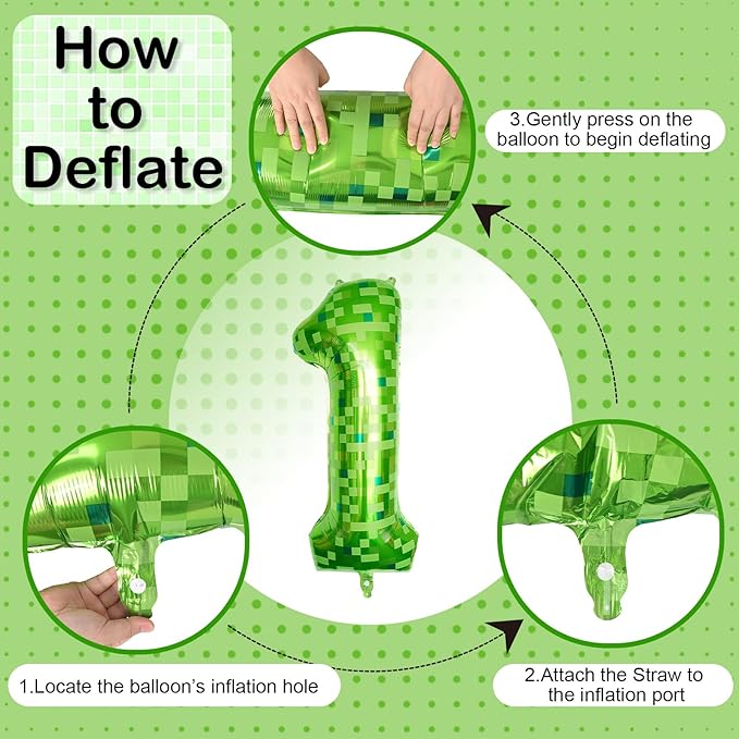 40 Inch Green Pixel Number 15 Balloon for 15th Birthday Decorations, Large Dark Kelly Lime Green Self Inflating Foil 15 Balloon Number for Boy 15 Year Old Birthday Party Video Game Patrick's Day Decor