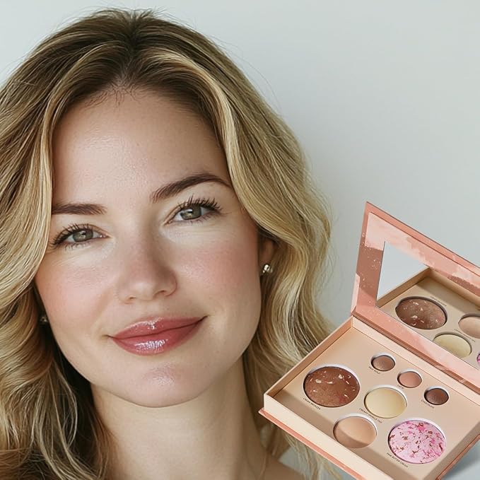 Velvety Smooth Baked Palette, Multi-purpose, Highly Pigmented Palette with Bronzing Powder, Eyeshadows and Blushes, Waterproof, Vegan & Cruelty-free.