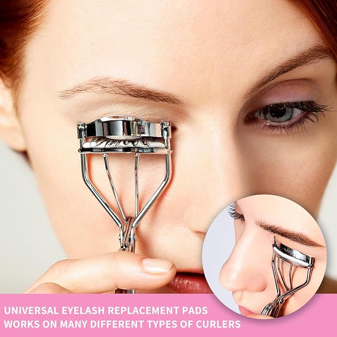 Soft Silicone Rubber Eyelash Curler Refills Compatible with Shiseido, Tweezerman, Revlon, Shu Uemura, Surratt, e.l.f Eyelash Curler for Travel Portable Carry,Cosmetic Accessory,6PCS (White)