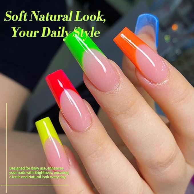 Born Pretty Halloween Neon Gel Nail Polish Bright Rainbow Colorful Fluorescent Gel Polish Yellow Green Blue Purple Red Orange Color Gel Nail Polish Collection Gift 6PCS