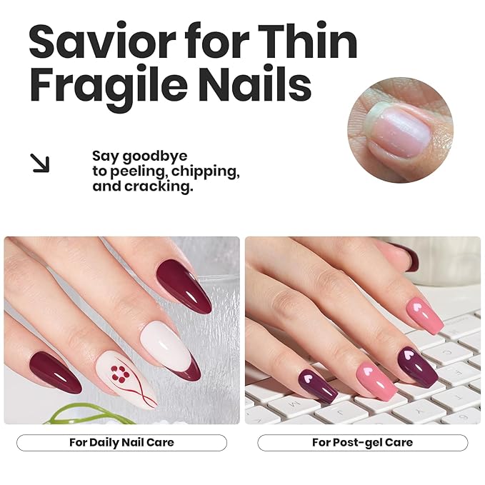 Beetles Nail Polish Set - Twilight Rose 6 Colors Quick Dry Baby Pink Burgundy Red Purple Plum High-Gloss Long-Lasting Nail Polish for DIY At-Home Manicure Fall Christmas Gift for Women