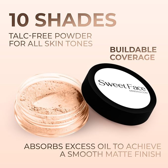 Pink Bisque Shade Foundation (30g Full Size Sifter Jar) Matte Mineral Makeup Loose Powder Foundation – Full Coverage, Natural Finish, Noncomedogenic, SPF 30