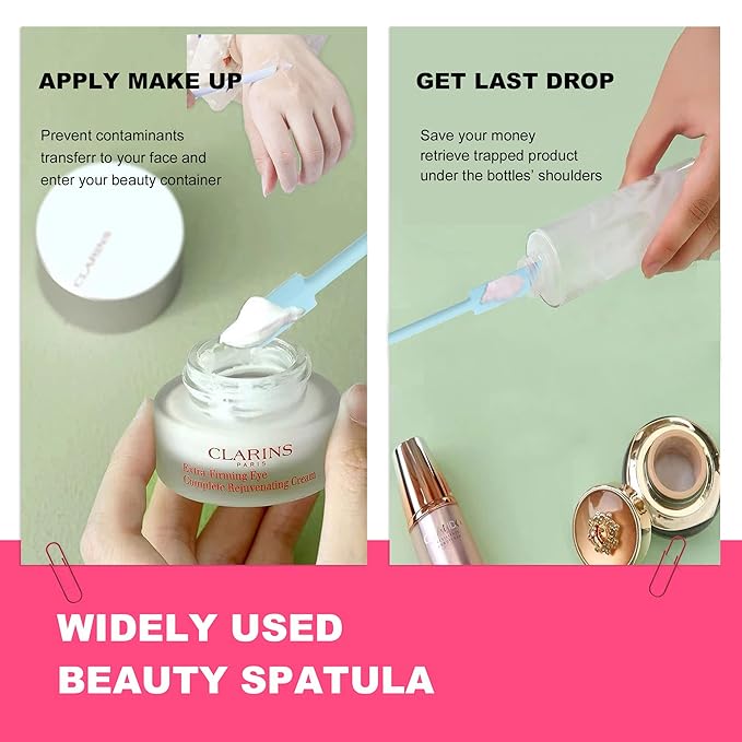 Mini Spatula Silicone Spatula Set, 4pcs Small Makeup Scrapers for Cosmetics, Reusable Beauty Tiny Tools, Thin Jar Scraper, Get Last of Makeup Out