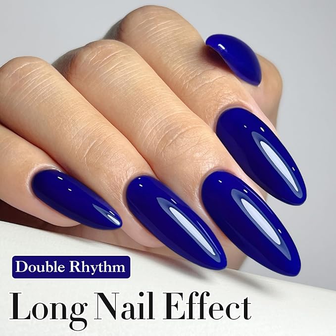 Double Rhythm 15 ML Gel Polish Pure Sheer Same Color Same Bottle Soak Off Gel Polish Art Manicure Salon DIY at Home for Women (Deep Navy Blue-A1457)