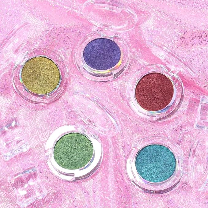 evpct Royal Blue Purple Duochrome Eyeshadow Palette Makeup, Metallic Chameleon Duo Chrome Multichrome Gothic festival Single Eye shadow Palette Makeup for Older Women, Face Glitter Eyeshadow Liquid