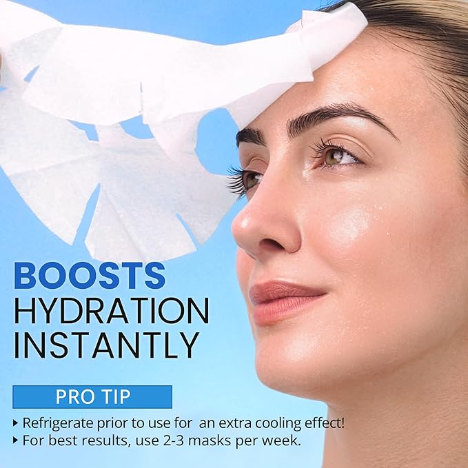 Ebanel 40 Pack Collagen Face Mask with Hyaluronic Acid, Vitamin C, Peptide, Aloe, Instant Brightening Hydrating Face Masks Skincare Korean Sheet Mask, Skin Firming, Lifting Anti Aging Facial Masks