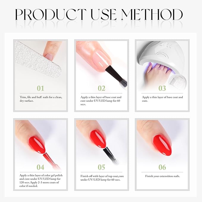 Double Rhythm 15ML Gel Nail Polish Pure Sheer Same Color Same Bottle Soak Off Gel Polish Art Manicure Salon DIY at Home for Women (Light Green-A1068)