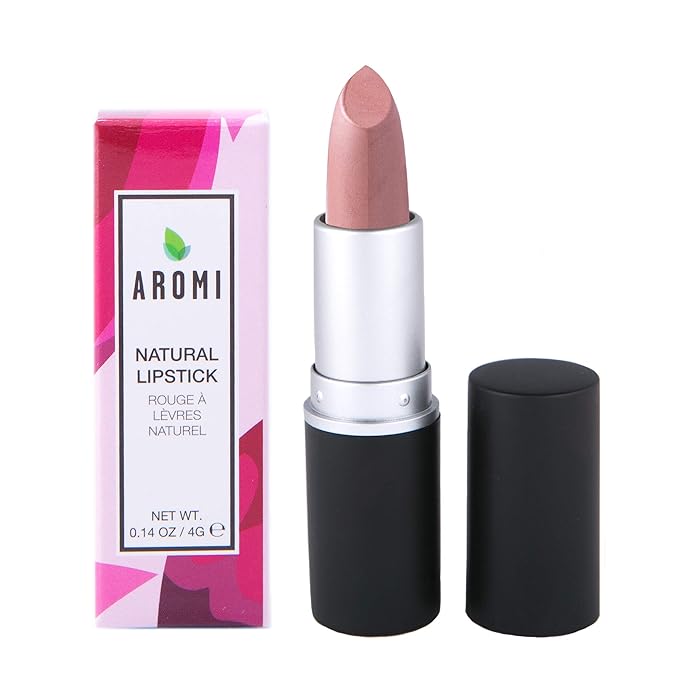 Aromi Natural Lipstick | Nude, Light Brown Lip Color for Women, Creamy Moisturizing, Vegan, Handmade, Dye-free, Palm-free (Iced Coffee)