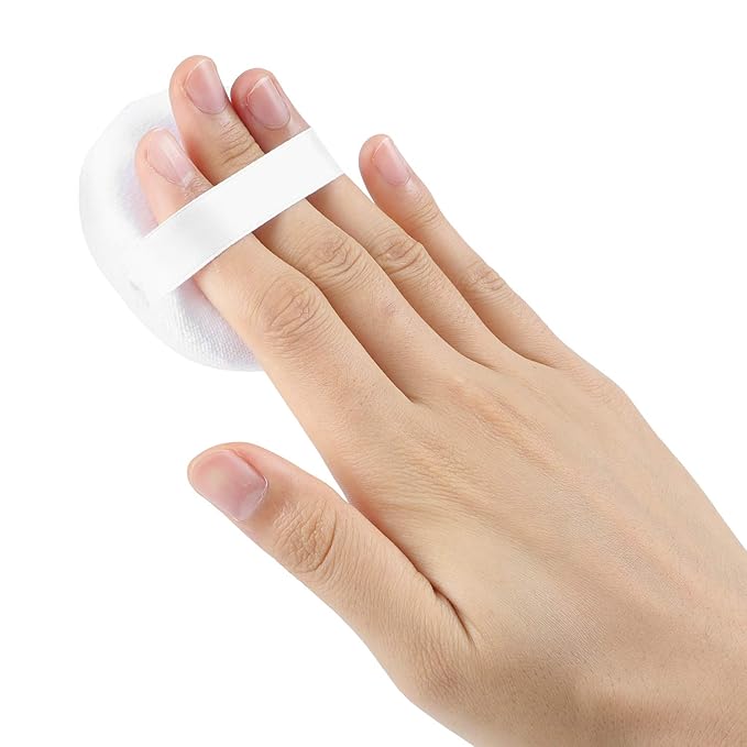 8 Pieces Powder Puff Face Soft Cotton Makeup Powder Pads for Loose, Setting, Pressed and Body Powder, White (2.36 Inch)
