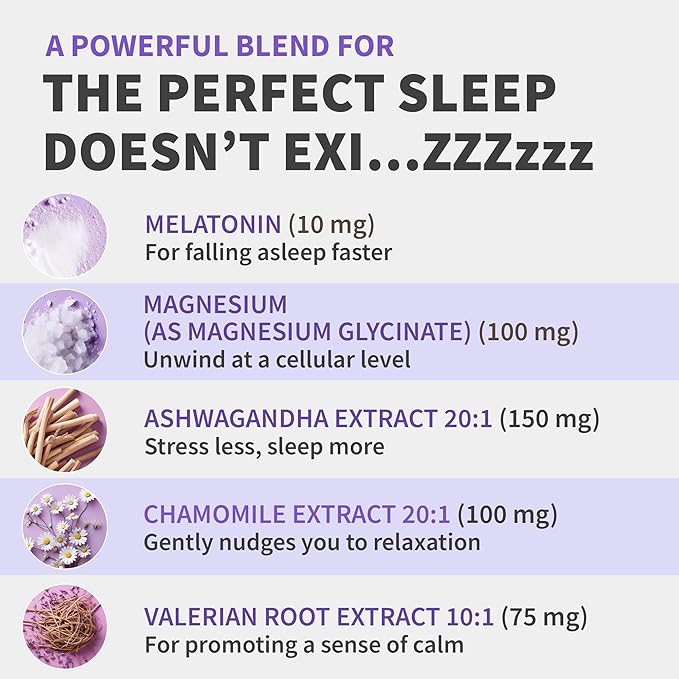 12-in-1 Melatonin Sleep Capsules - 10mg Melatonin Extra Strength with Magnesium and Balanced Blend of Ashwagandha, GABA, Chamomile Extract, L-Theanine & Valerian Root 10:1 Extract (90ct, Pack of 2)