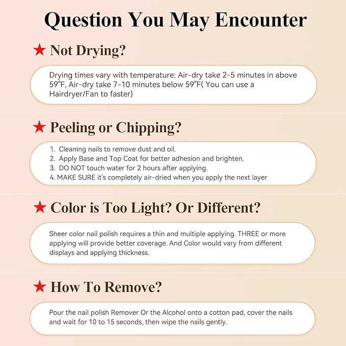 Nude Nail Polish Set: Quick Dry Nail Lacquer Non Ge Regular Sheer Colors White Nude Light Pink Natural Fingerpolish Fast Drying DIY Salon Gift For Women, 6 Colors 8lm/0.27fl.oz