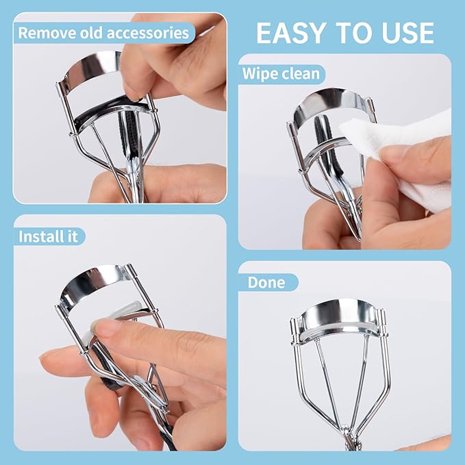 Soft Silicone Rubber Eyelash Curler Refills Compatible with Shiseido, Tweezerman, Revlon, Shu Uemura, Surratt, e.l.f Eyelash Curler for Travel Portable Carry,Cosmetic Accessory,6PCS (Transparent)
