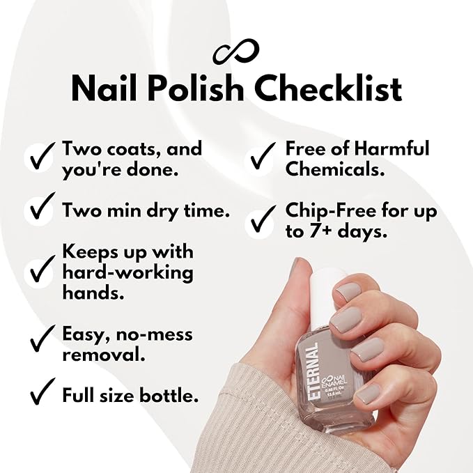Eternal Nude Nail Polish Set for Women (NUDE GRAY) - Brown Nail Polish Set for Girls | Long Lasting & Fast Drying Nail Polish Kit for Home DIY Manicure & Pedicure | Made in USA, 13.5mL (Set of 4)