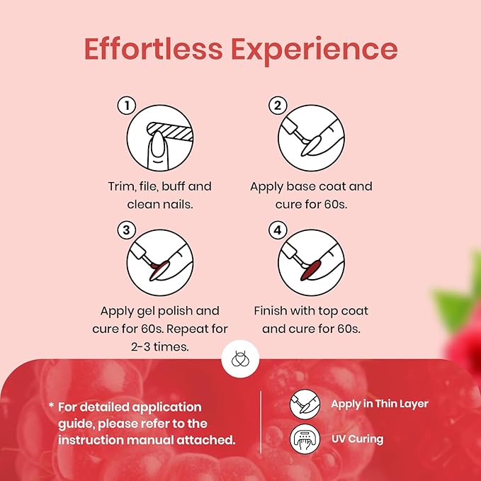 beetles Gel Polish Set - 6 Pcs Burgundy Red Purple Brown Nail Gel Polish Kit for Glamour, Wine Red Brown Lilac Sangria Gel Polish Soak Off UV LED Nail Lamp Fall Winter