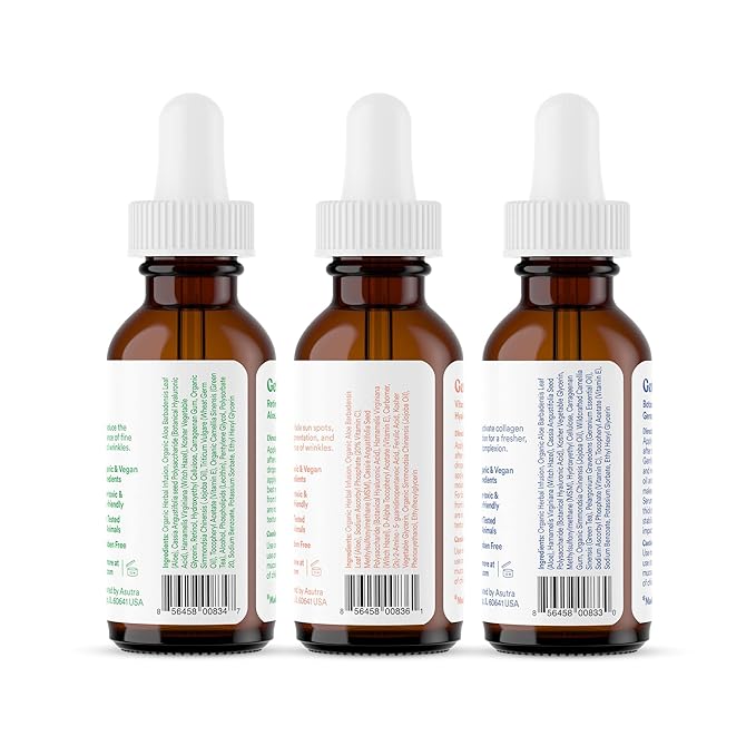 ASUTRA Face Serum Variety Pack, 3 Products - 1 fl oz 2.5% Retinol, 1 lf oz 20% Vitamin C, 1 fl oz Hyaluronic Acid Face Serum