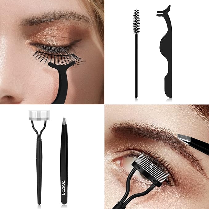 Eyelash Curler with Comb and Brush Fit All Eye Shape Curved Eyelash Curlers with 5PCS Silicone Refill Pad,Natural and Long Lasting Lash Curler for Women Make Up Gift(Green)