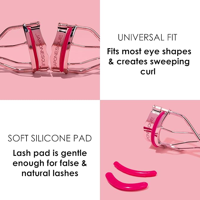 JAPONESQUE Day & Night Eyelash Curler with 2 Unique and Different Lash Pads That Offer Different Lash Curl Effects