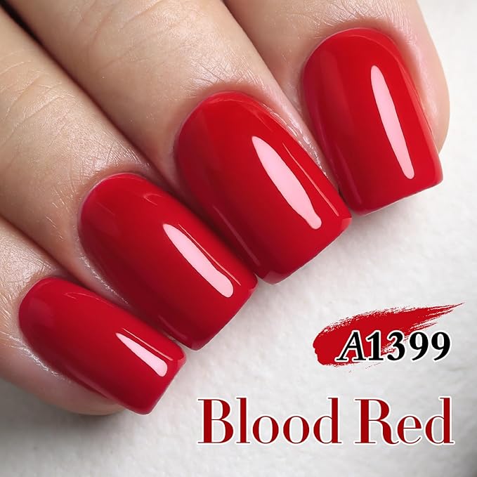 Double Rhythm 15ML Gel Nail Polish Pure Sheer Same Color Same Bottle Soak Off Gel Polish Art Manicure Salon DIY at Home for Women (Red-A1399)