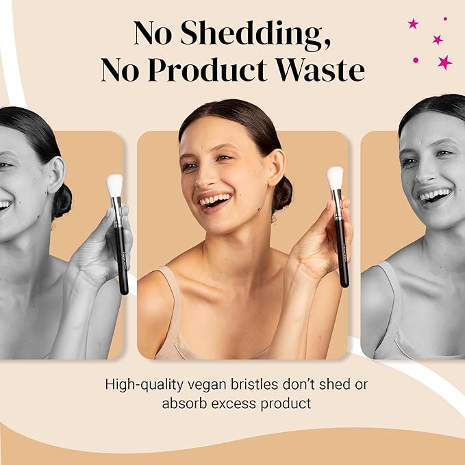 KESHIMA Angled Blush Brush & Bronzer – Premium Contour Brush for Blush, Bronzer & Powder Makeup Application - Vegan, Cruelty-Free