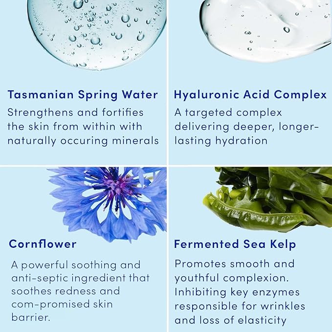 Sand & Sky Tasmanian Spring Water Intense Hydration Face Mask with Pentavitin & Hyaluronic Acid - Barrier Boosting Mask for Sensitive Skin, Soothes Redness