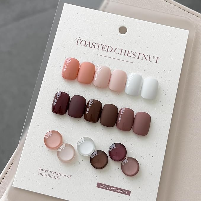 GAOY Mauve Gel Nail Polish Set, Brown Red Neutral Pink, Nude Shades, Need Lamp Cure, Nail Art Manicure