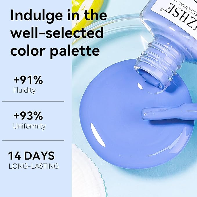 MIZHSE Quick Dry Nail Polish Set, Regular Nail Polish 6 Classic Colors of Milky White Pink Purple Blue Green, Air Dry Nail Lacquer Fingernail Polish for Women, Manicure DIY Nail Art Salon Ideal Gift