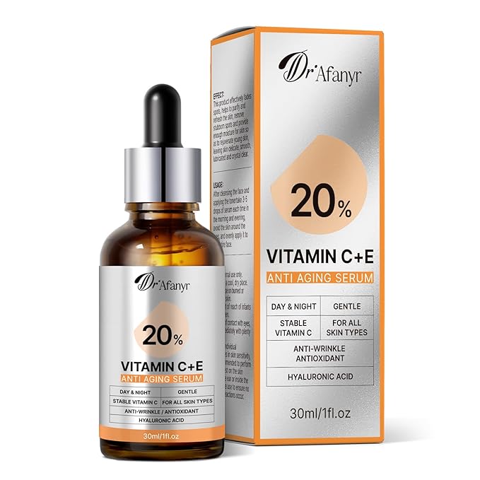 Vitamin C Serum for Face with Hyaluronic Acid & Vitamin E - Brightening Anti-Aging Serum & Dark Spot Corrector for Sensitive Skin, Hydrates Firms Lifts and Smooths Wrinkles & Age Spots
