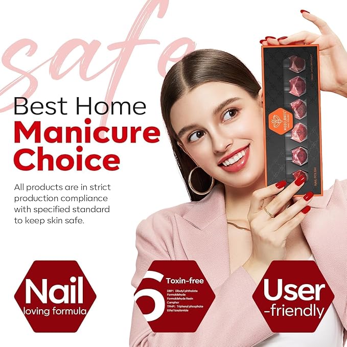 modelones Nail Polish Set, 6 Colors 2025 Classic Apple Red Cat Eye Glitter Mini Quick Dry Nail Lacquer Kit, Ruby Cherry Red Magnetic Sparkle DIY Nail Art Manicure Gift for Women Girls