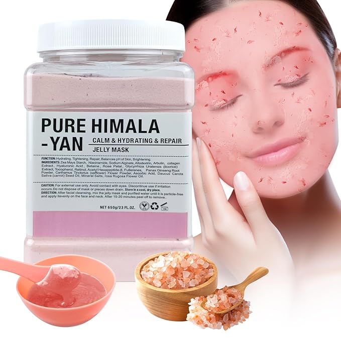 Jelly Mask for Facials Professional, Hydrating & Moisturizing Peel-Off Natural Gel Face Mask SkinCare, Professional Spa Use Jelly Face Masks, Deep Hydration & Glow 23 Fl Oz (Pure Himala Yan)