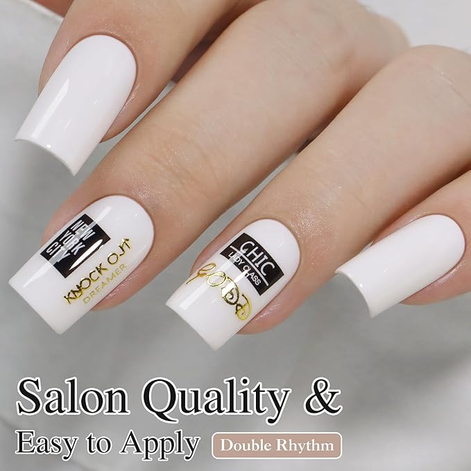 Double Rhythm 15ML Gel Polish Pure Sheer Same Color Same Bottle Soak Off Gel Polish Art Manicure Salon DIY at Home for Women (Warm White-A1477)