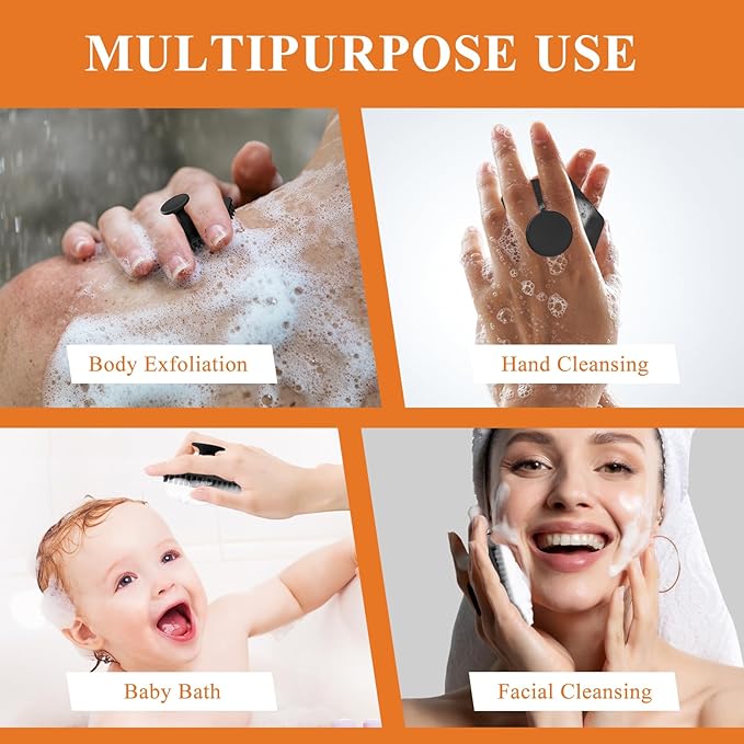 VWMYQ Silicone Face Scrubber for Men, Gentle Exfoliator Pad & Massager, Facial Cleansing Brush Silicone Face Wash Brush Removes Dead & Dry Skin