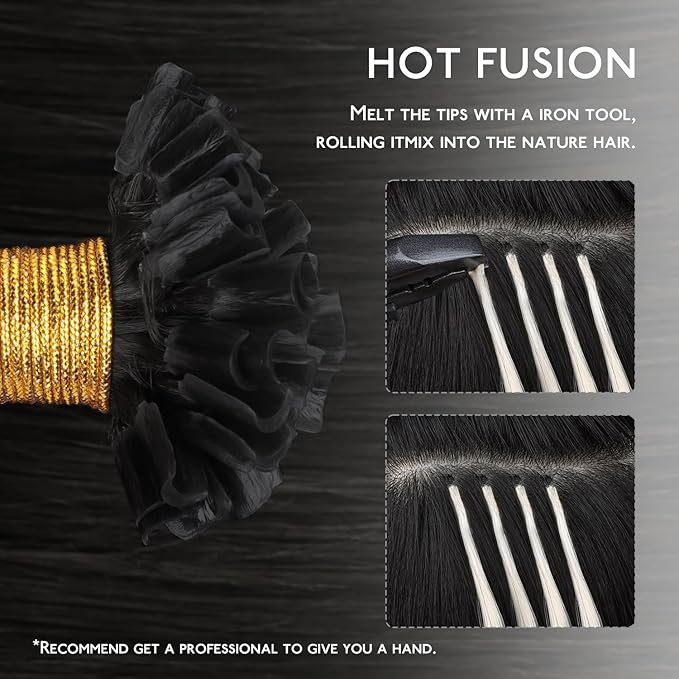 WENNALIFE U Tip Hair Extensions 24 Inch Natural Black Remy Hair, 50g 50s Human Hair Extensions Real Human Invisible Straight K Tip Keratin for Women